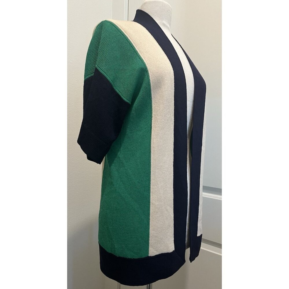 Vtg Y2k 80s Marie ST. John Santana Knit Color Block Cardigan Preppy Small P